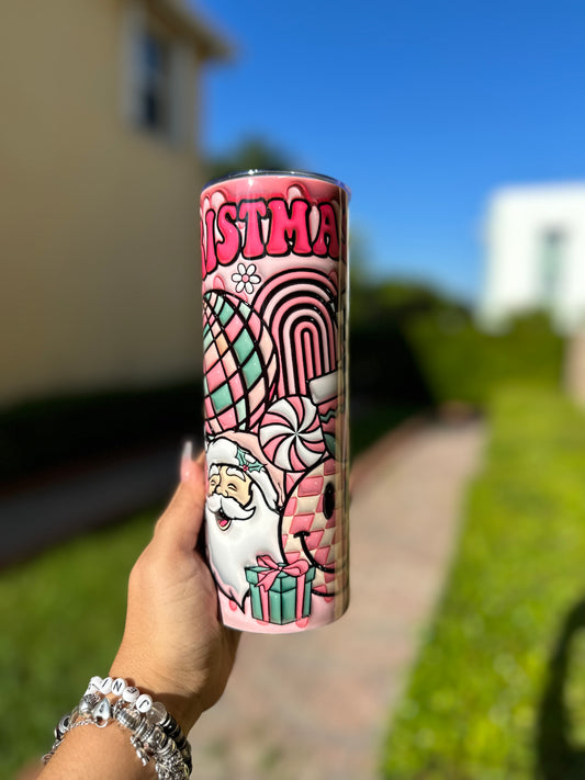 3D Pink Christmas Vibes 20 oz. Insulated Tumbler